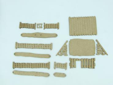 Small cattle shed with fencing, 28mm/1:56 - Lasercut