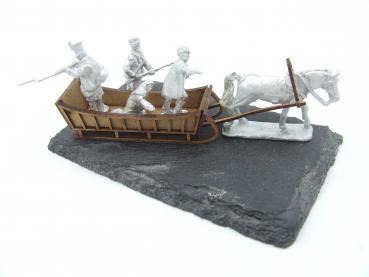 Der Rückzug aus Moskau - Schlitten + französische Soldaten