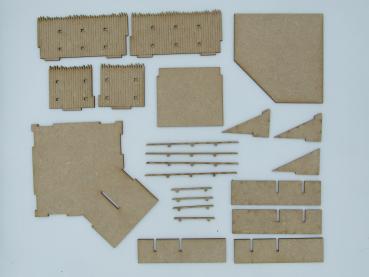 Palisadenwall Eckstellung, 28mm/1:56 - Lasercut