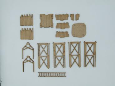 Palisadenwall Turm, 28mm/1:56 - Lasercut