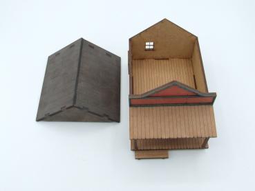 Westernhaus, eingeschossig, schmale Ausführung, Satteldach - 1:56/28mm