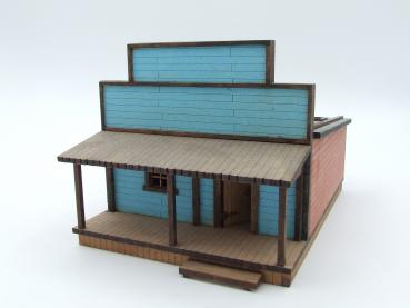 Old west house, single storey, flat roof - 1:56/28mm