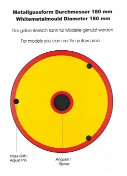 Schleudergussform Durchmesser 190mm - für Zinnguss