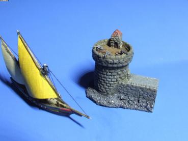 Mole - Endstück mit Kanonenturm, links