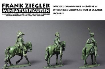 General on horseback with aides - 1:72/20mm