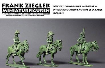 General on horseback with aides - 1:72/20mm