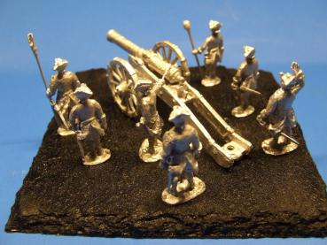 16 pdr Geschütz mit Bedienung, feuernd
