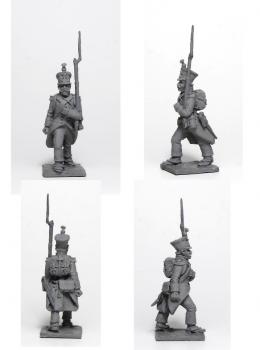 French infantry in greatcoat advancing and marching