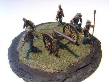 Confederate artillery firing