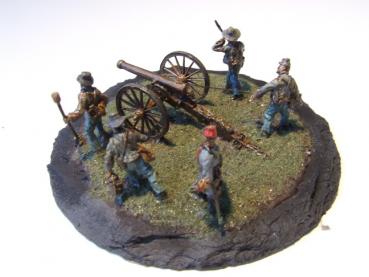 Konföderierte-Artillerie - feuernd