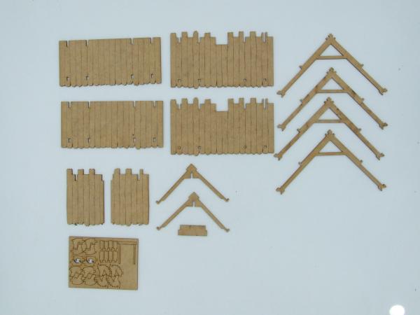 Whole roof house, big, 20mm/1:72 - Lasercut