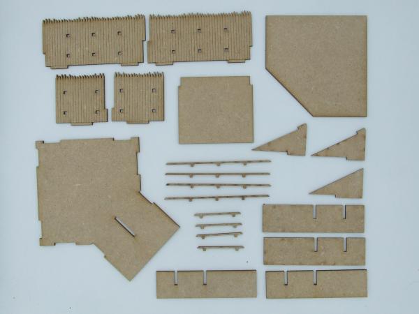 Palisadenwall Eckstellung, 28mm/1:56 - Lasercut