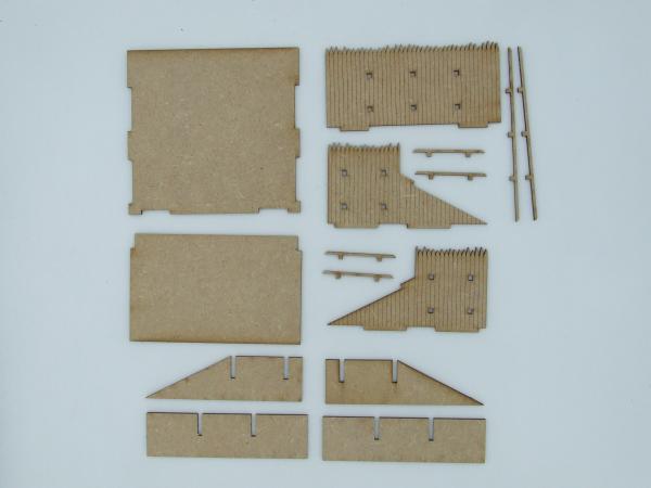 Palisadenwall Stellung, 28mm/1:56 - Lasercut