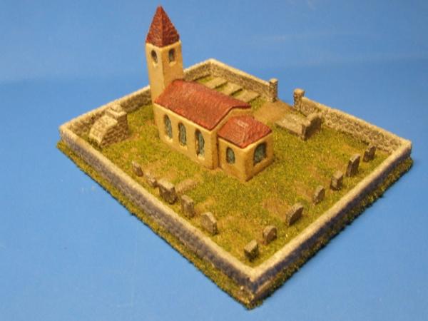 Gebäudeset Kirche mit Friedhof