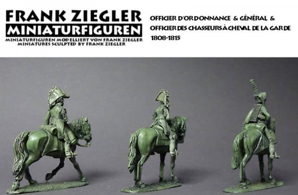 General on horseback with aides - 1:72/20mm