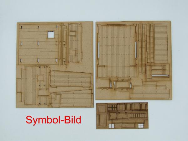 Old west house, two storey, saddleback roof - 1:56/28mm