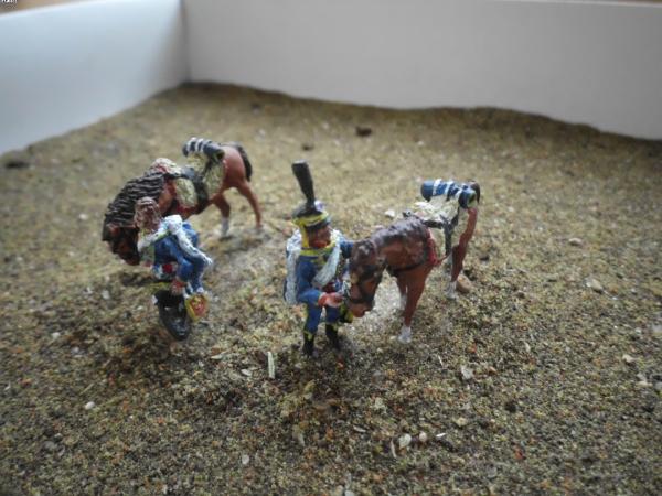 Dismounted French hussars