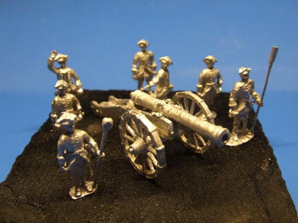 16 pdr Geschütz mit Bedienung, feuernd