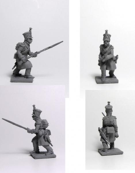 French infantry in greatcoat advancing and marching