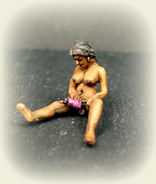 Woman, playing with toy