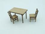 Table with 2 chairs, Lasercut