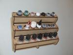 Wall mount for 21 paints - for example Vallejo washes and pigments, AK and P3 paints